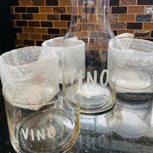 Wine carafe and glasses set “VINO”